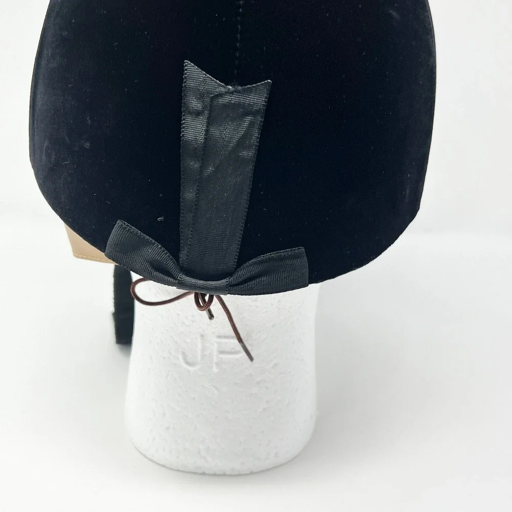Vintage IRH Olympian Riding Helmet Size 7 Black Velvet Prop Missing Pad
